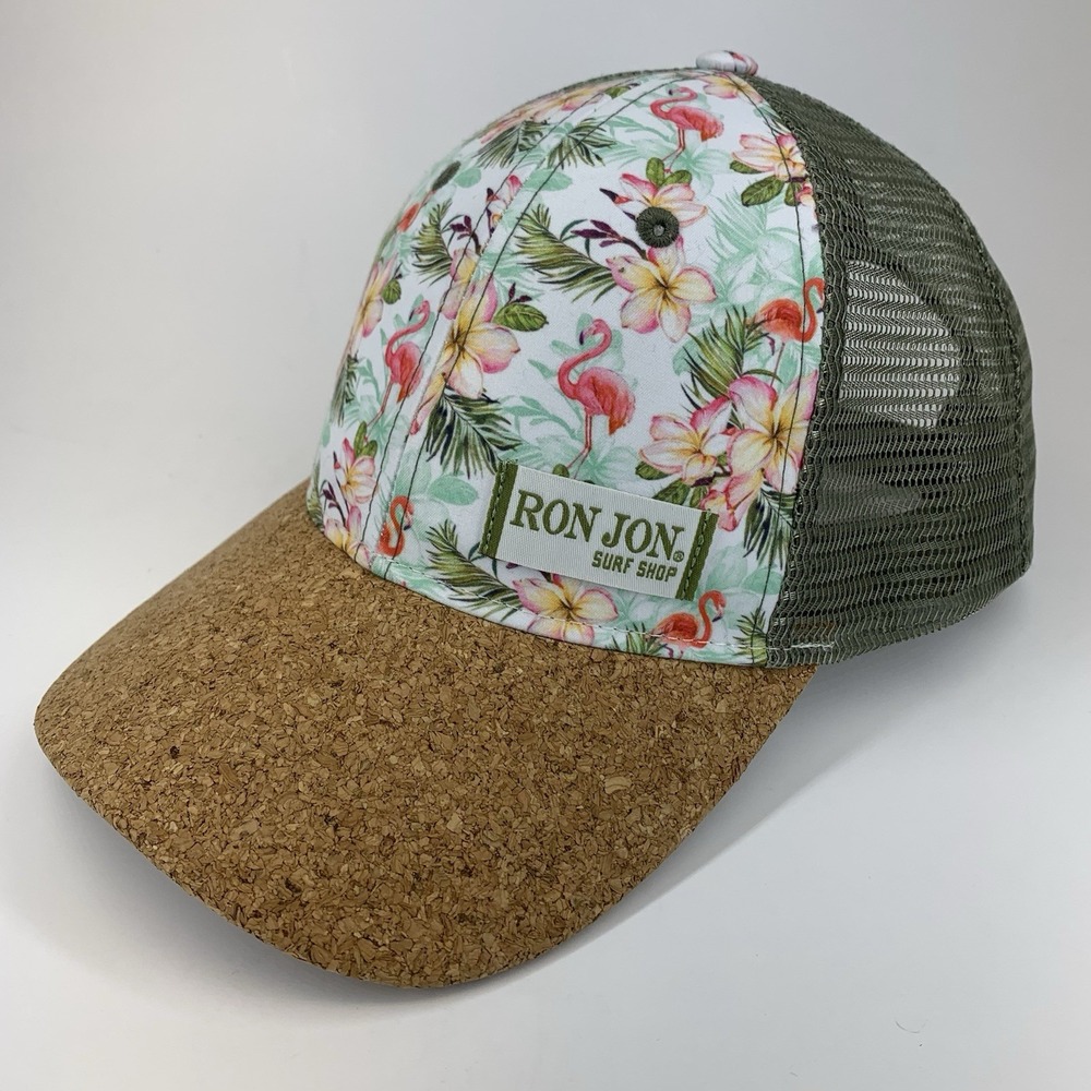 Ron Jon Surf Shop Hat Cork Flamingo Mesh Adjustable Snapback OSFA Baseball Cap